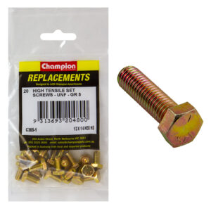 Champion 1/4in x 1/2in UNF Set Screw -Gr5 -20pk