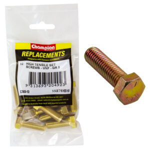 Champion 7/16in x 1-1/4in UNF Set Screw -Gr5 -10pk