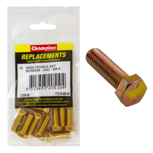 Champion 3/8in x 1in UNC Set Screw -Gr5 -10pk