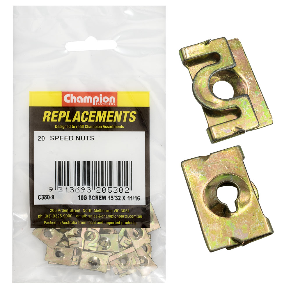 Champion 5mm Captive U-Type Speed Nut-20pk