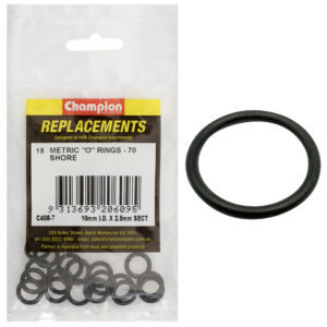 Champion 10mm (I.D.) x 2.5mm Metric O-Ring -15pk