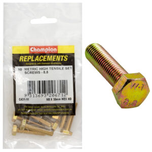 Champion M8 x 35mm x 1.25 Set Screw -Gr8.8 -10pk