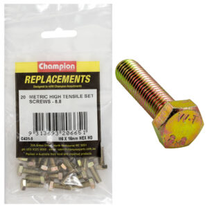 Champion M6 x 16mm x 1.00 Set Screw -Gr8.8 -20pk