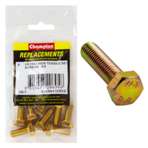 Champion M10 x 25mm x 1.25 Set Screw -Gr8.8 -8pk