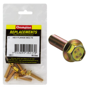 Champion M8 x 30mm Flange Head Set Screw -Gr8.8 -5pk