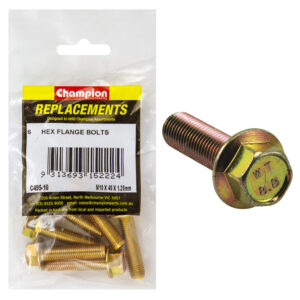 Champion M10 x 40mm x 1.25 Flange Head Set Screw -Gr8.8 -6pk