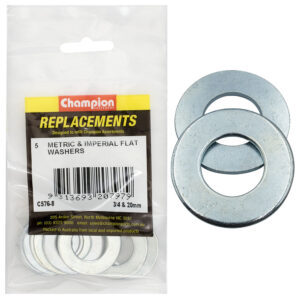 Champion 3/4x1-1/2in & M20x37mm Flat Steel Washer-10pk (5Ea)
