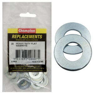 Champion M13 x 25 x 2mm Heavy Duty Flat Steel Washer -25pk