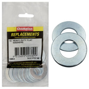 Champion M19 x 38 x 2mm Heavy Duty Flat Steel Washer-15pk