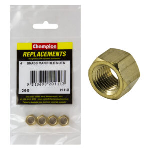 Champion M10 x 1.25mm Brass Manifold Nut -4pk