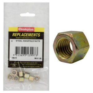 Champion M8 x 1.25mm Steel Manifold Nut -8pk