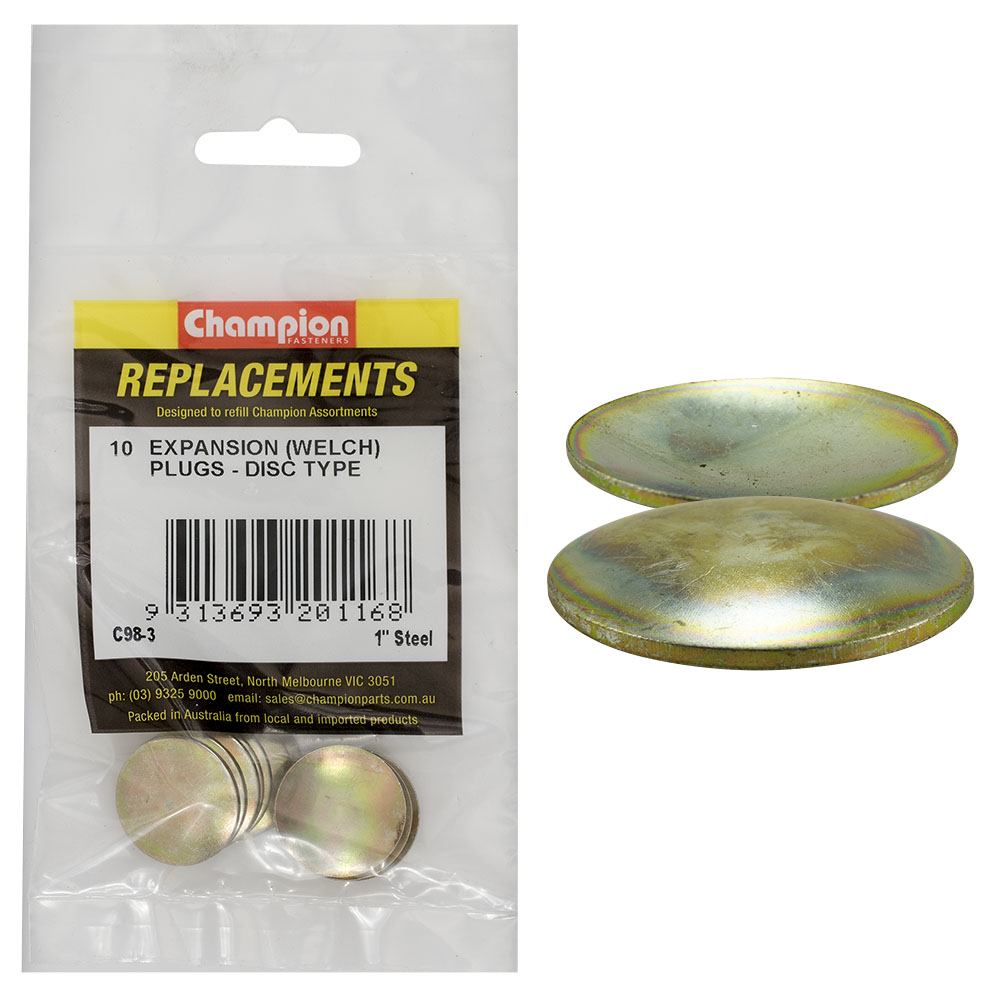 Champion 1in Steel Expansion (Frost) Plug-Lens/DiscType-10p*