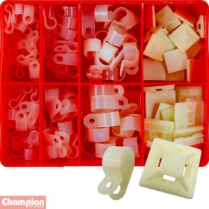 Champion 124pc P-Clamp & Cable Tie Mounts Assortment