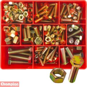 Champion 139pc MM Set Screw & Nut Assortment GR8.8 Iso/Fine