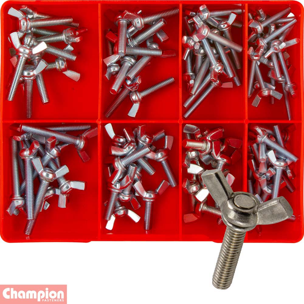 Champion 95pc Metric Wing Screw Assortment (Zinc)