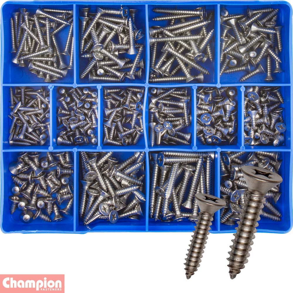 Champion 415pc Self Tapping Screw Assortment CSK PH 304/A2