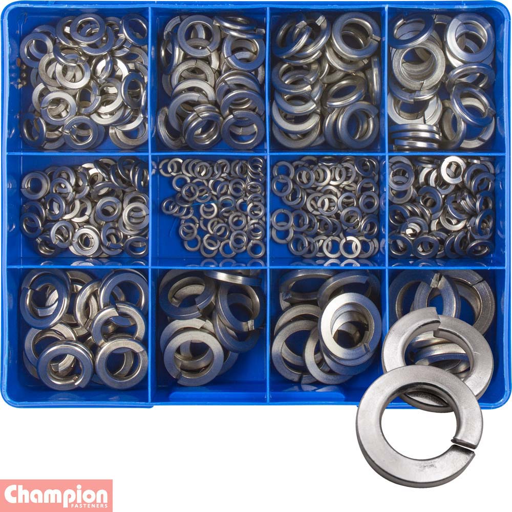 Champion 345pc mm/imp Spring Washer Assortment 304/A2