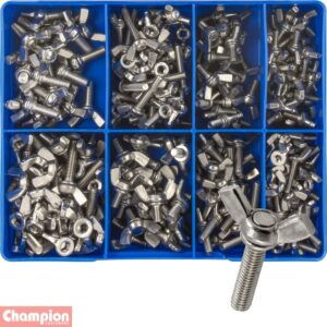 Champion 230pc MM Wing Screw & Wing Nut Assortment 316/A4