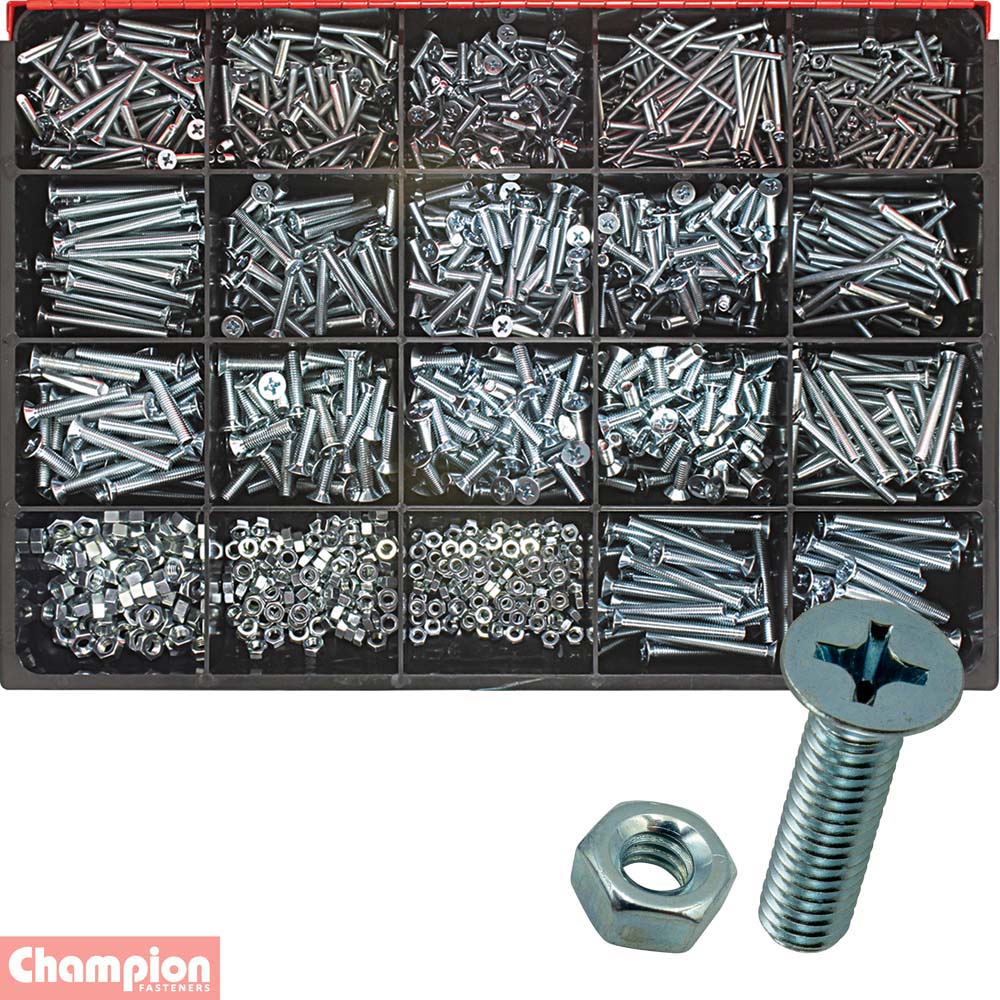 Champion Master Kit 1650pc Metric Machine Screw & Nut Asst
