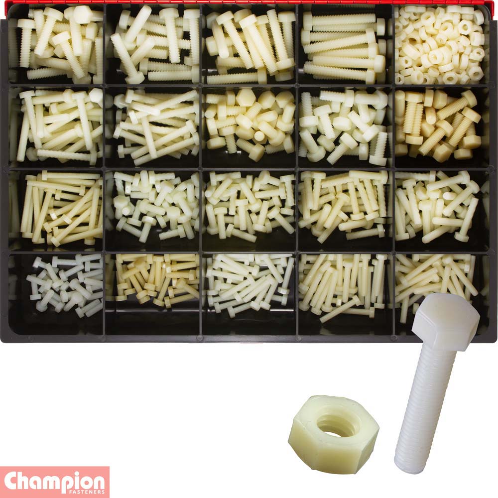 Champion Master Kit 565pc Nylon Bolt & Nut Asst