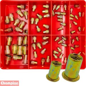 Champion 80pc Rivet Nut Insert Assortment - Steel