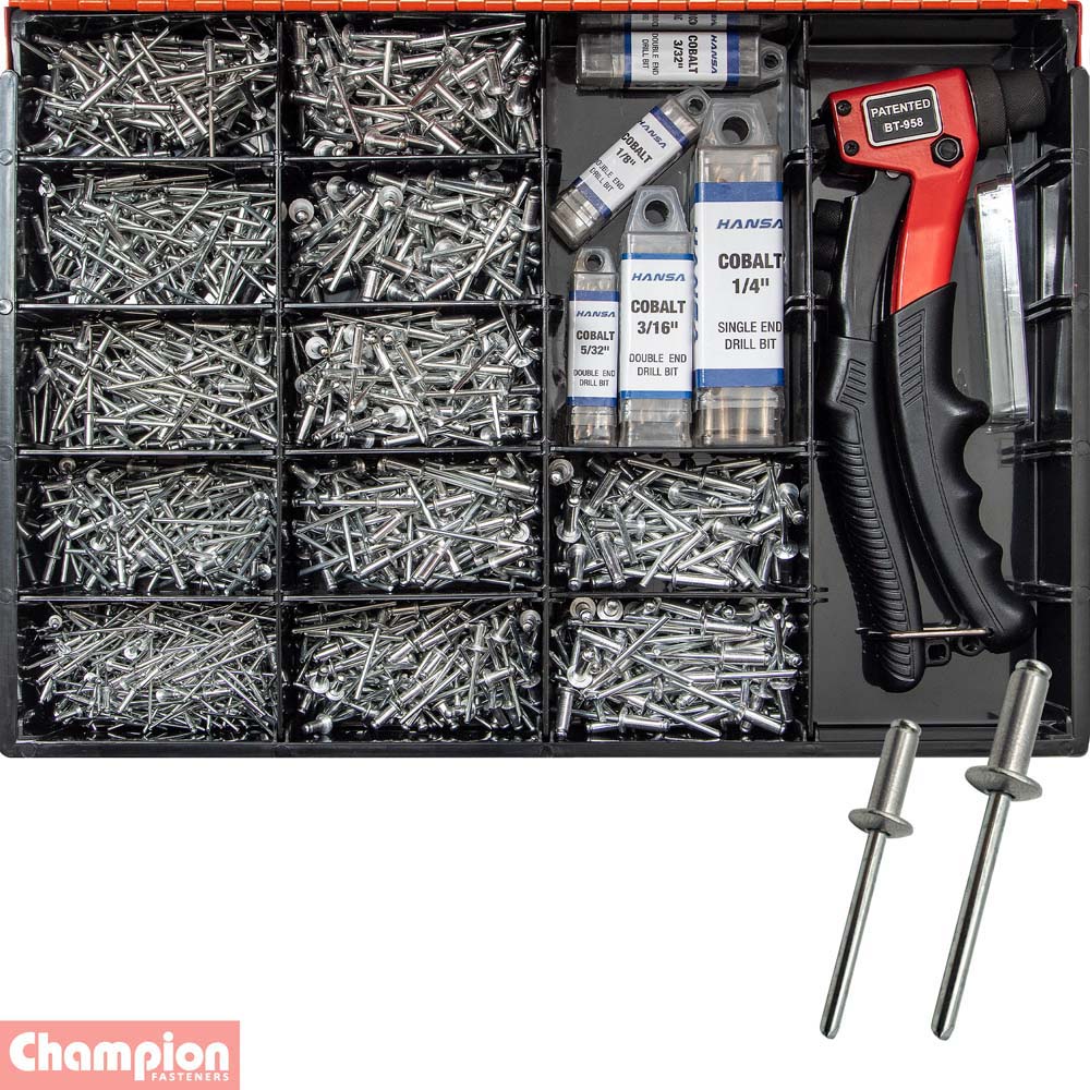 Champion 1175pc Aluminium Blind Rivet Master Kit