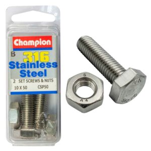 Champion Set Screw & Nut 10 x 50 (B)