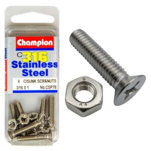Champion 3/16in x 1in UNC CSK Set Screw 316/A4 (C)