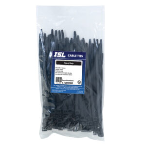 ISL 200 x 7.6mm UV Nylon Cable Tie - Blk. - 100pk