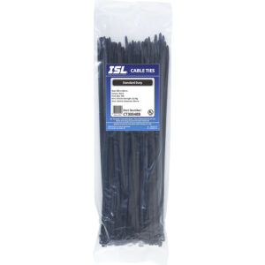 ISL 300 x 4.8mm UV Nylon Cable Tie - Blk. - 100pk