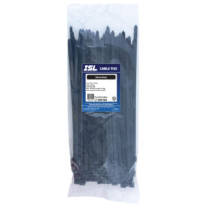 ISL 300 x 7.6mm UV Nylon Cable Tie - Blk. - 100pk