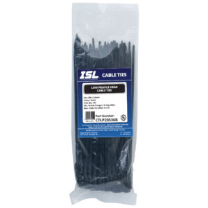 ISL 205x3.6mm Low Profile Cable Tie - UV Blk - 100pk