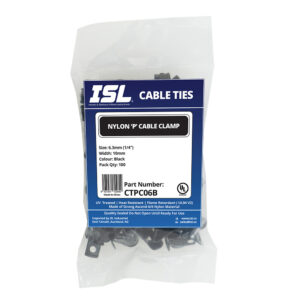 ISL Nylon 'P' Cable Clamp 6mm - Black - 100pk