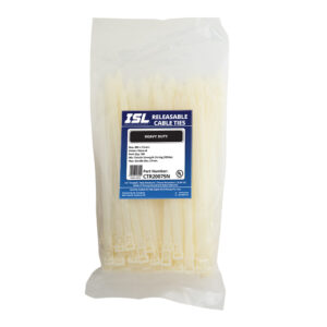 ISL 200 x 7.5mm Nylon Releasable Cable Tie - Nat - 100pk