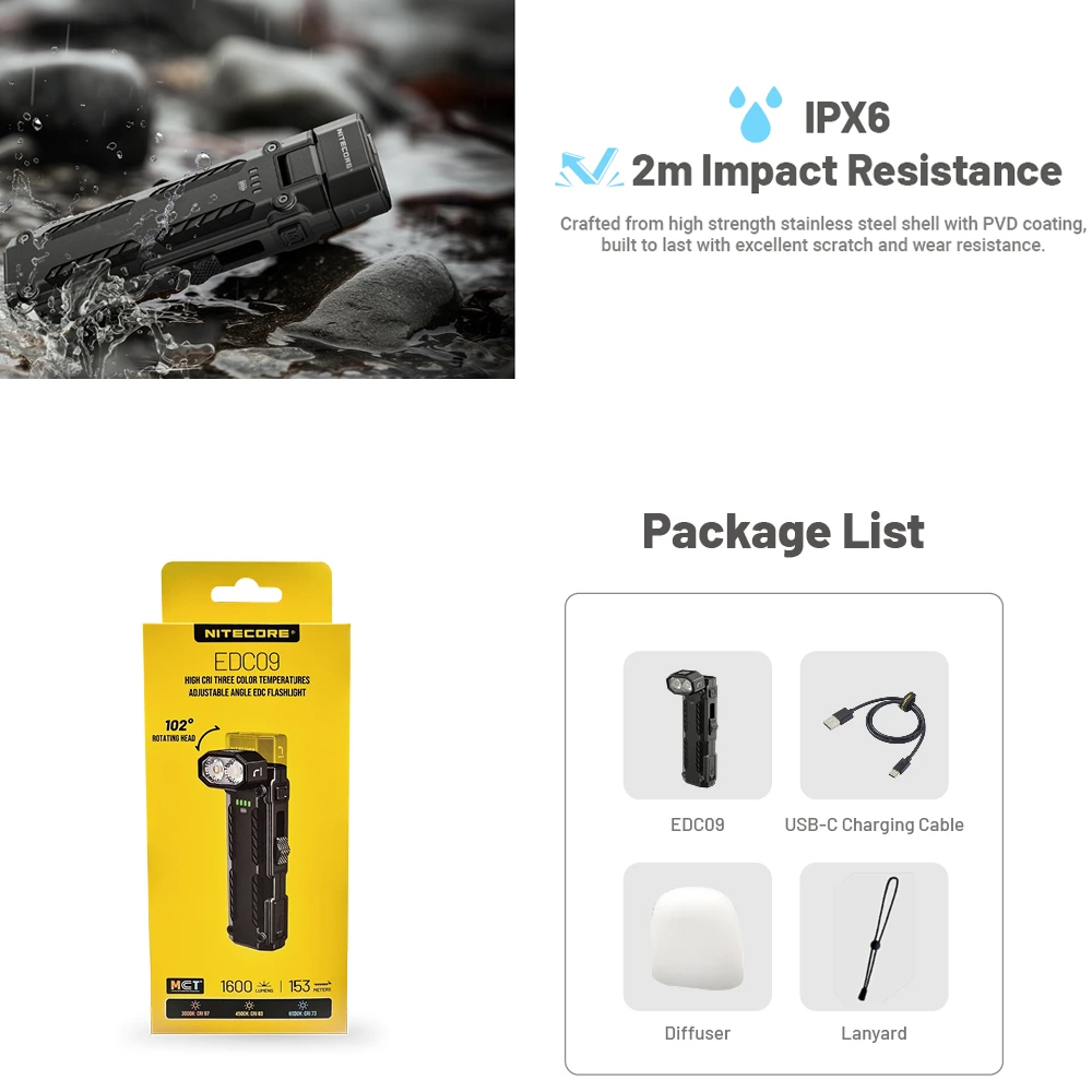 NITECORE EDC09 1600 LUMEN EDC FLASHLIGHT - Image 6