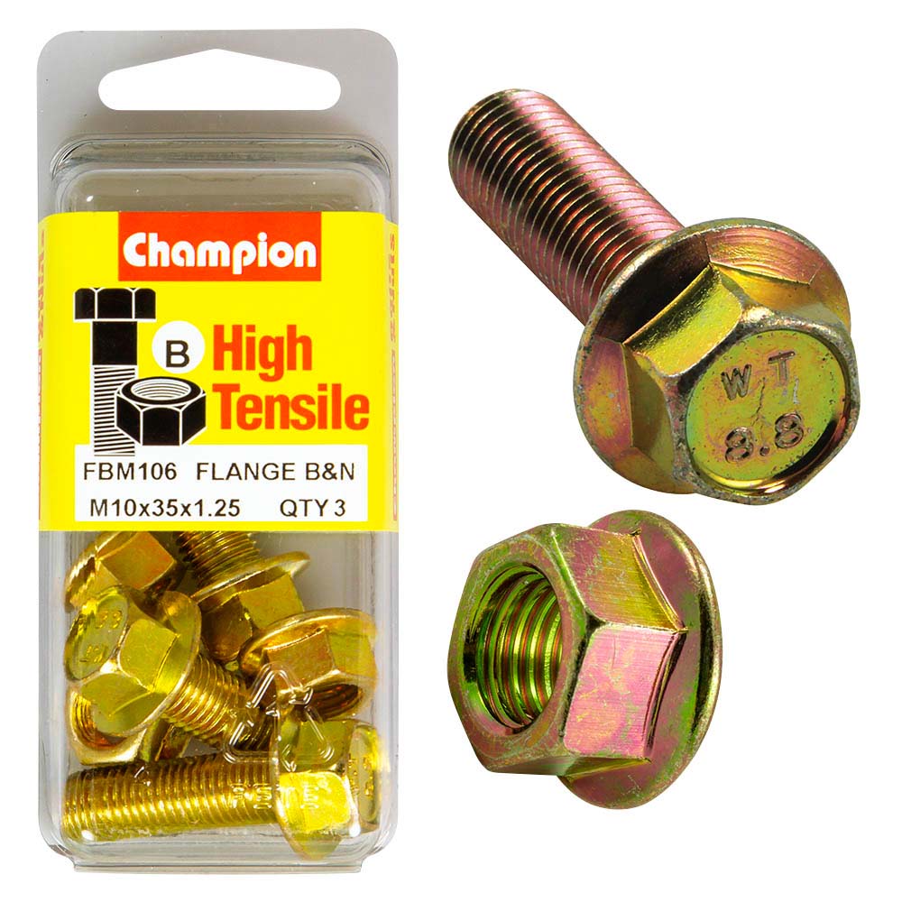 Champion Flange Bolt M10 x 35 x 1.25 (B) - GR8.8