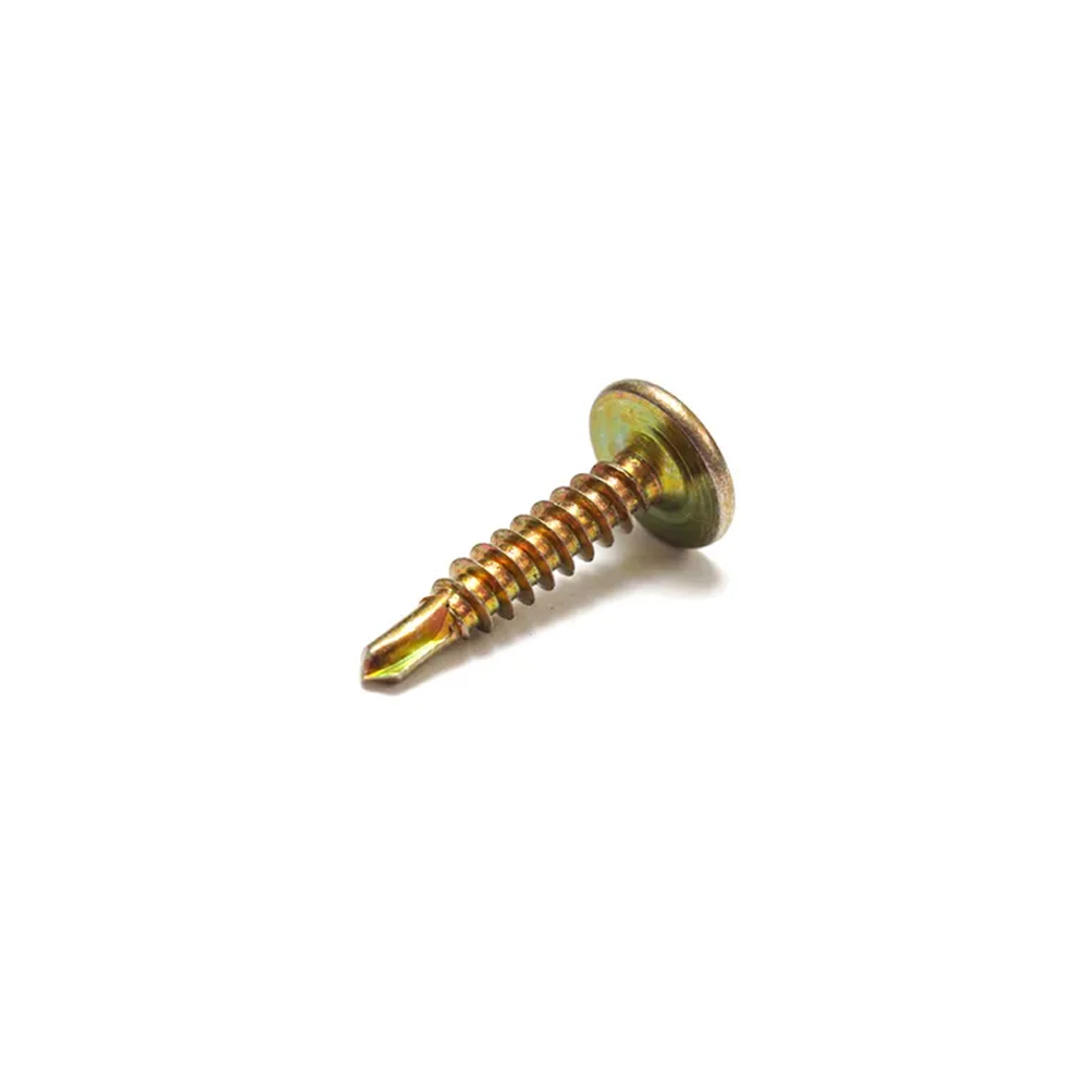 SCREW BUTTON HEAD SELF DRILLING GOLD 8G 12MM (100 PACK)