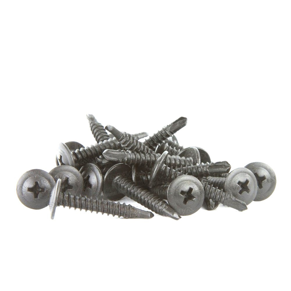 SCREW BUTTON HEAD SELF DRILLING BLACK 8G 25MM (100 PACK)