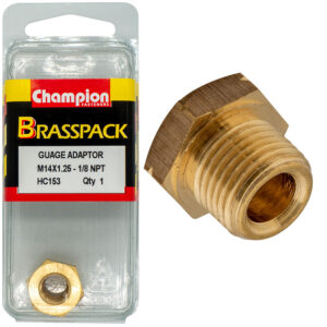 Champion Gauge Adaptor Brass M14x1.25 Male-1/8 NPT Female1pk