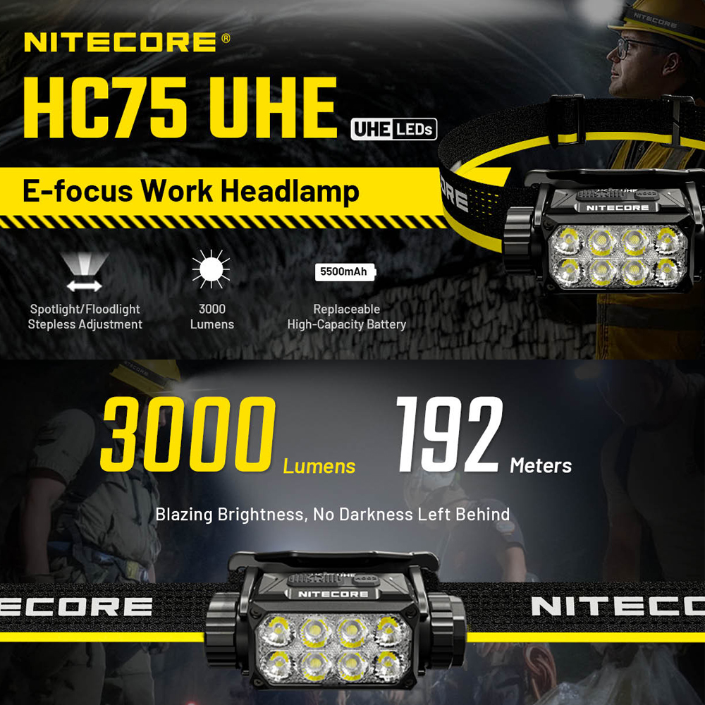 NITECORE 3000 LUMEN USB RECHARGEABLE LED HEADLAMP - Image 2