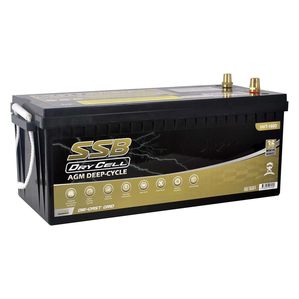 AGM BATTERY DEEP CYCLE DUAL PURPOSE 12V 160AH 1250CCA BY SSB ULTRA HIGH PERFORMANCE - Image 2