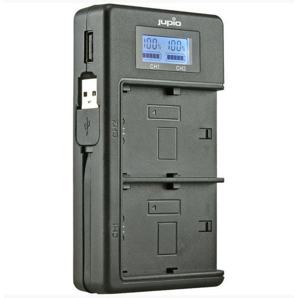 JUPIO USB DEDICATED DUO CHARGER WITH LCD FOR CANON LP-E10 BATTERIES