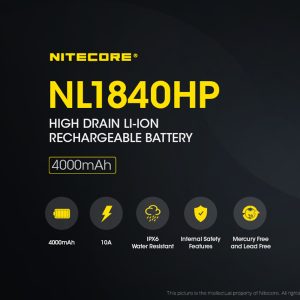 Alternative view of NITECORE 18650 RECHARGEABLE BATTERY 3.6V 10A 4000MAH