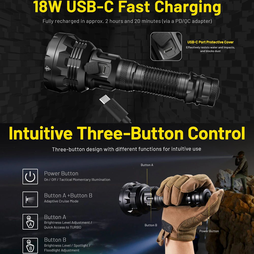 NITECORE P40 2000 LUMEN LONG THROW FLASHLIGHT - Image 5