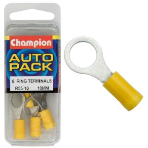 Champion 10mm Yellow Ring Terminal