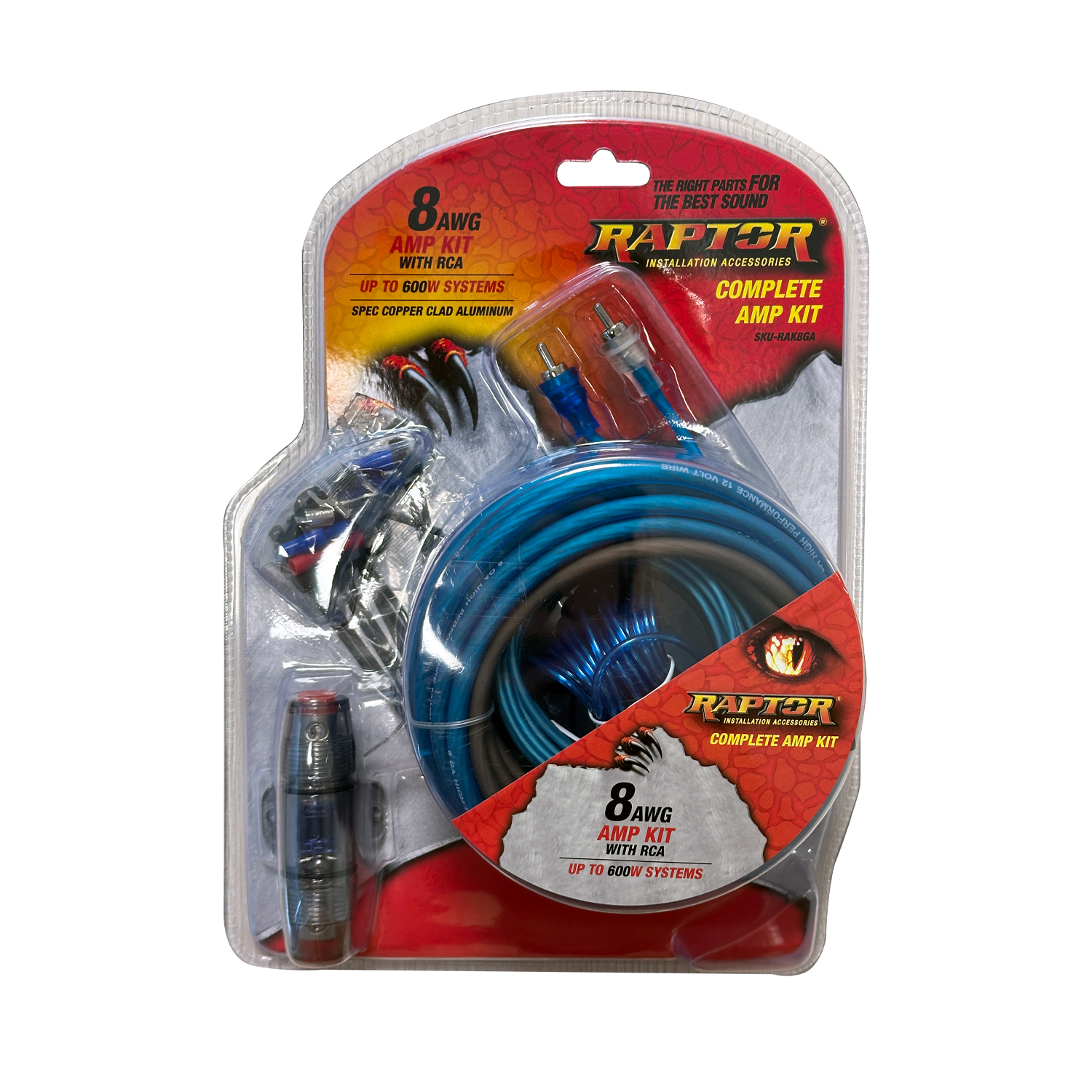 RAPTOR AMPLIFIER KIT 8GA - MINI ANL UP TO 600W RMS AMPLIFIER