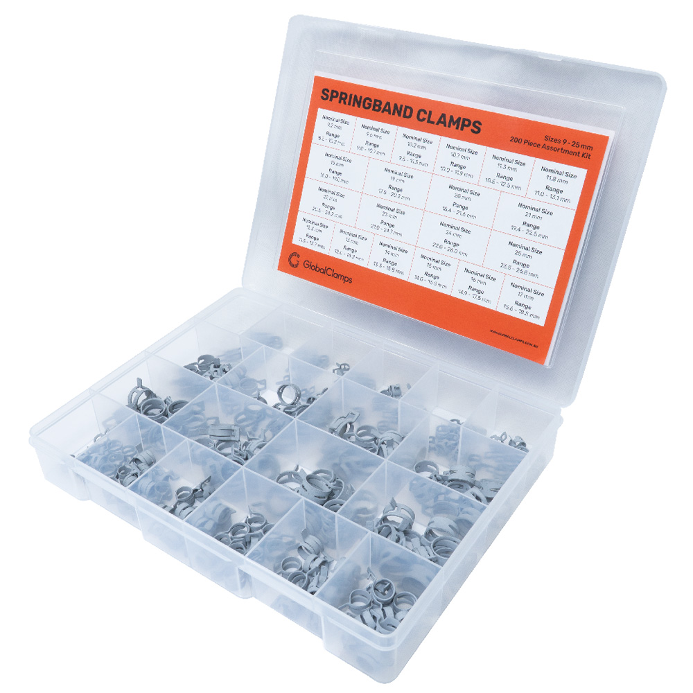 GC 200pc Springband Assortment Mini 20 sizes 9-25mm