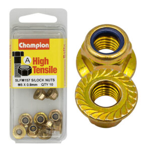 Champion Hex Flange Self-Locking Nuts Nylon Insert M5x0.8mm