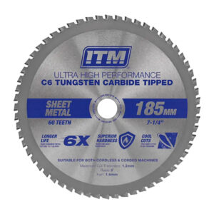 ITM 185mm Sheet Metal Cutting Blade Cermet CarbideTipped 60T