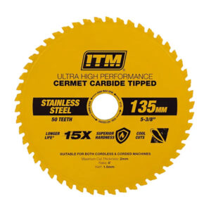 ITM 135mm SS Metal Cutting Blade Cermet Carbide Tipped 50T